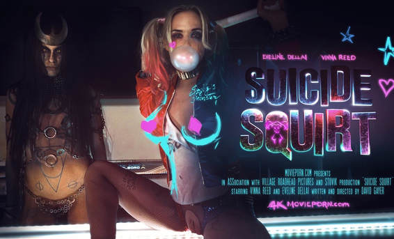 Безумные подружки Харли Квин и Чаровница ебутся в баре с Джокером