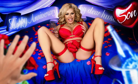 Возбужденная мачеха Тейлор Виксен дала пасынку на годовщину свадьбы