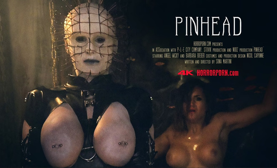 Сисястая синебот Пинхед устроила жесткое БДСМ с извращенной парочкой