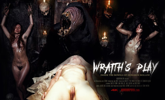 Костлявая смерть жестко трахает девственную невесту во все дырочки